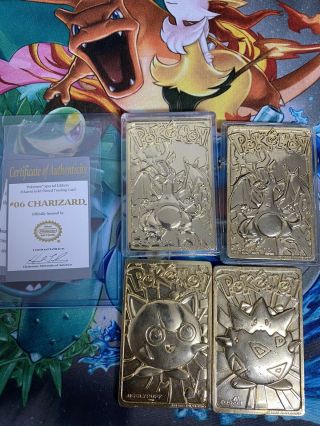 Pokemon Charizard 23k Gold Plated Special Edition Trading Card