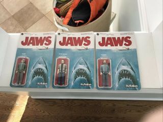 Jaws Funko Reaction Figures Quint - - Robert Shaw,  Brody,  Hooper 3 Figure Set