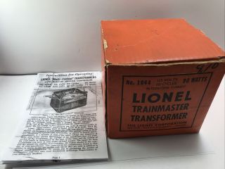 Lionel Postwar Empty Orange Box For Train Master Transformer No.  1044 90 Watts