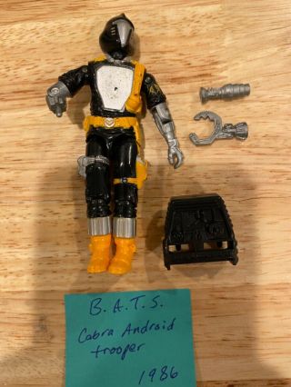Vintage Gi Joe Bats Cobra Android Trooper With Accessories 1986 Action Figure