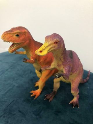 Vintage T - Rex Tyrannosaurus Rex Dinosaur Plastic Toy Raptor 8 Inch Squeezy Toy