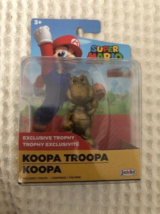 Jakks World Of Nintendo Koopa Troopa Exclusive Trophy 2.  5 " Figure Mario