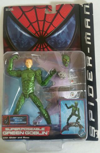 Green Goblin Poseable Figure Spiderman Movie 2001 Toy Biz