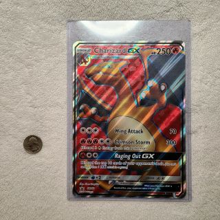 Pokemon Charizard Gx Sm60 Full Art Jumbo/oversized Card W/ Plastic Holder