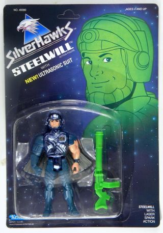 Kenner Silver Hawks Mosc Silverhawks Steelwill With Ultrasonic Suit Crease