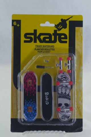 Skate Finger Boards Skateboard 2 Combo Pack With Tools & Grip Tape Set Skulls
