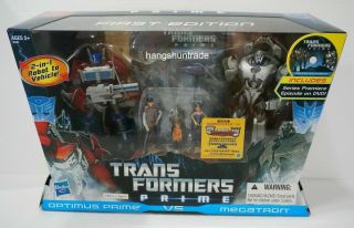 Transformers Prime Optimus Vs Megatron Hasbro First Edition Figure Pack With Dvd