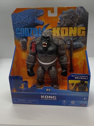 Godzilla Vs Kong Movie Monsterverse - King Kong Action Figure W/ Battle Axe