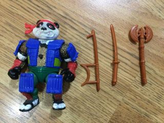 Vtg Playmates Tmnt Teenage Mutant Ninja Turtles 1990 Panda Khan Figure Weapons