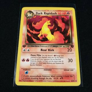 [pack Fresh] Pokemon Dark Rapidash Team Rocket 1st Edition 44/82 2000 Psa 9
