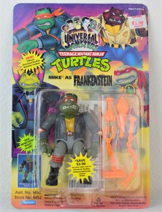 1993 Tmnt Universal Monsters Mike As Frankenstein Moc Unpunched