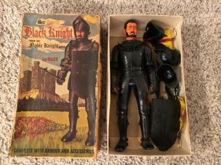 Vintage Marx Toys Boxed Noble Knight Sir Cedric The Black Knight 1968 Rare Toy