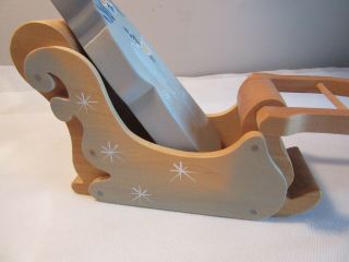 EUC KINDERKRAM KINDER KRAM 3 Piece Wooden Set Sled Sleigh Snow Queen Reindeer 4