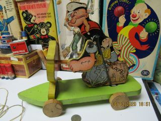 FISHER PRICE POPEYE THE SAILOR 1936 WOODEN PULL TOY 703 COND, 2