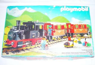 Playmobil Lgb G Scale Steam Locomotive & Passenger Wagon Klicky Set 4004 Nmib`91