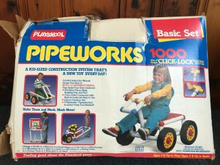 Vintage 1986 Playskool PIPEWORKS 1000 Basic Set COMPLETE Building Toy 2