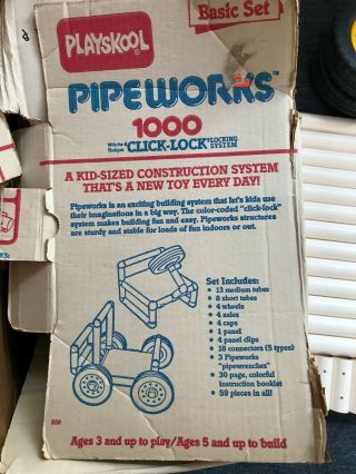 Vintage 1986 Playskool PIPEWORKS 1000 Basic Set COMPLETE Building Toy 3