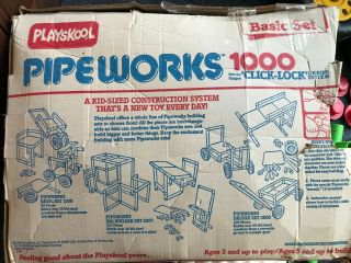 Vintage 1986 Playskool PIPEWORKS 1000 Basic Set COMPLETE Building Toy 4