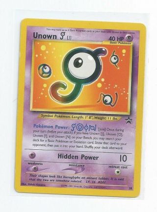 Pokemon Trading Card Unown J 38 Promo Pokémon 3: The Movie - Spell Of The Unown