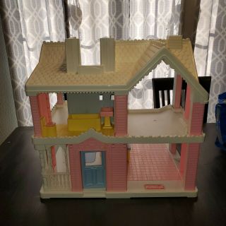 Vintage 1991 Playskool Victorian Dollhouse Pink & White No Accessories Large