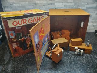 1975 Mego Little Rascals Our Gang Mib Clubhouse Nos Plus Crate Cart L40