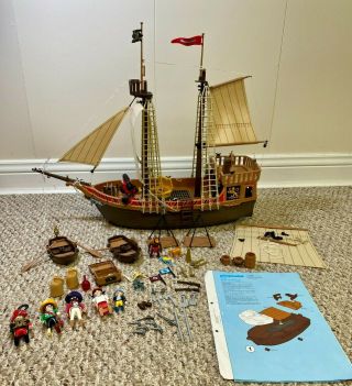 Vintage Playmobil 3053 / 3750 Pirate Ship Retired Rare