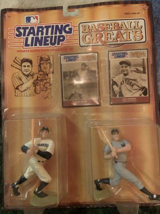 1989 Starting Lineup Baseball Greats Babe Ruth And Lou Gehrig Ny Yankees