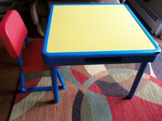 Vintage Fisher Price Arts And Craft Table And Chair 1985