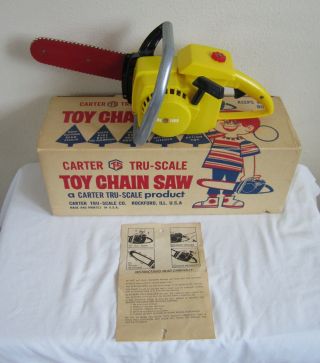 Vintage Carter Tru Scale Ts Toy Chainsaw W Box Rockford Il Chain Saw Model 903