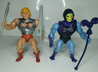 Vintage Motu,  Masters Of The Universe,  Battle Armour He - Man & Skeletor,  Vgc,  Taiwan