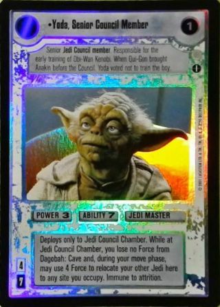 1x Yoda,  Jedi Council Member - Rare Foil Near Reflections Iii - Bb (