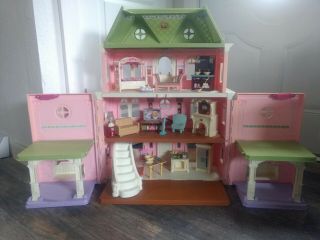 Fisher Price Dollhouse Grand Mansion Loving Family Large With Accessories