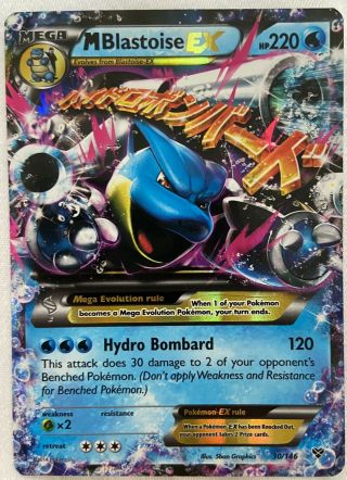 Mega Blastoise Ex 30/146 Rare 2014 Pokemon Card - Near -