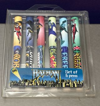 Warner Brothers Batman Set Of 6 Pens - 1999 - Collectable -