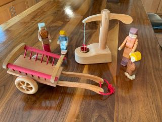 Kinderkram Wooden Toy Horse Cart And Well