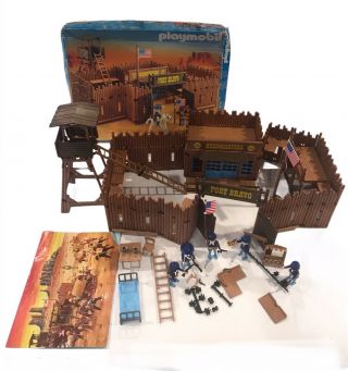 1991 Vintage Geobra Playmobil Western Fort Bravo Set 3773 Toy Figurines Germany