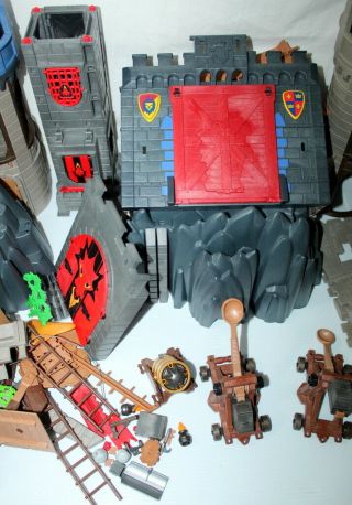 Vintage Geobra Playmobil Knights Kings Medieval Castle Toy Catapult Viking Ship 3