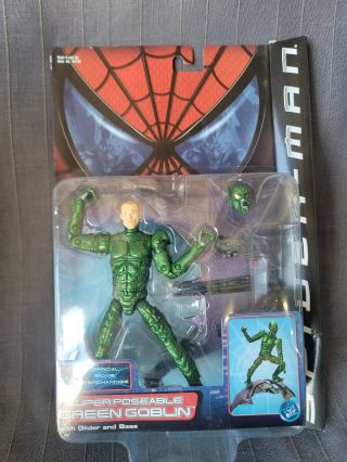 Green Goblin Poseable Figure Spiderman Movie 2001 Toy Biz