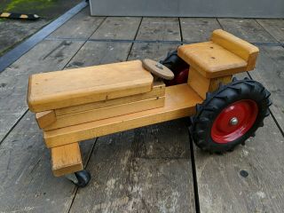 Vintage Community Playthings Rifton Ny Wooden Ride On Tractor Firestone Tires