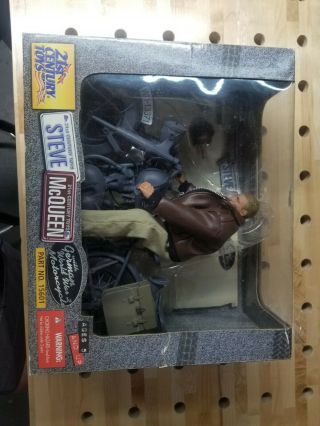 Steve Mcqueen With German World War 2 Motorcycle By 21st Century Toys