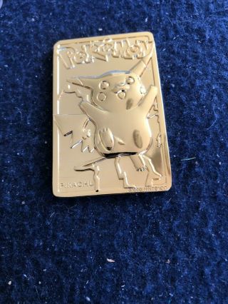 1999 Pikachu Burger King Gold Tone Pokemon 23k Card