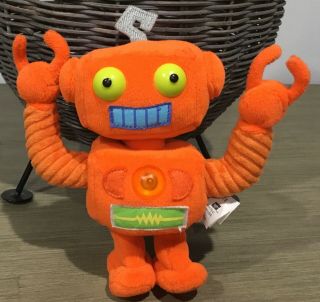 Hasbro Playskool Rubbadubbers Orange Robot Plush Stuffed Doll Figure Soft Toy 6”
