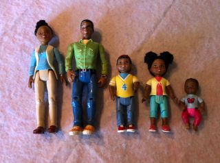 Fisher Price Loving Family Mom Dad Baby Brother Sister Aa African American Black