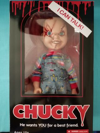 Mezco Toyz Talking Scarred " Chucky " 15 " Doll Good Guys Child Play Bnib