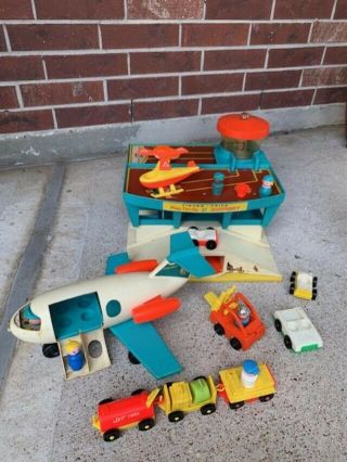 Vintage Fisher Price Little People Airport Playset,  Circa 1972