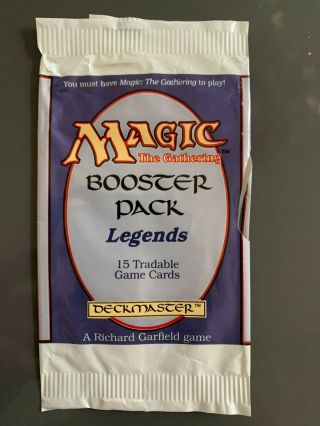 Legends Booster Pack Wrapper Mtg Magic The Gathering Empty - Vintage 1994