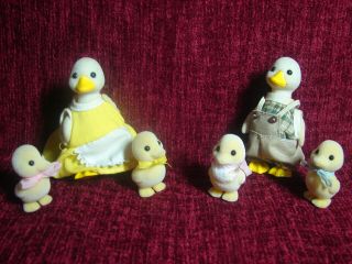 Vintage Retired Calico Critters Sylvanian Families Puddleford Duck Family Of 6