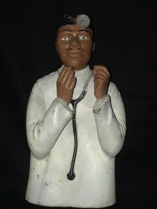 Vtg Hand Rubber Puppet,  Childcraft 1968,  African American Physician/ Doctor