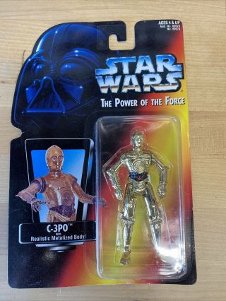 Kenner Star Wars C - 3po Action Figure The Power Of The Force 3 3/4 " Tall 1995 Nib