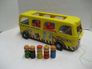 Vintage Fisher Price Little People 990 Safety School Bus 100 Complete